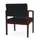 Lesro Lenox Wood Wide Guest Chair Wood Frame, Mahogany, MD Black Upholstery LW1201 - alternate 3